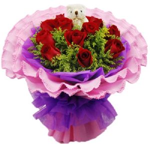 玫瑰花束,圓形包裝,樣式選擇