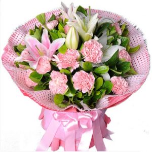 康乃馨鮮花 康乃馨百合花束