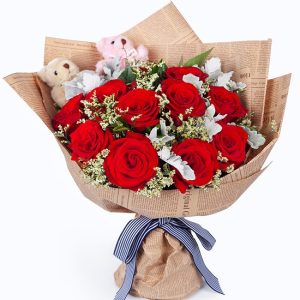 最新鮮花花束 紅玫瑰花束